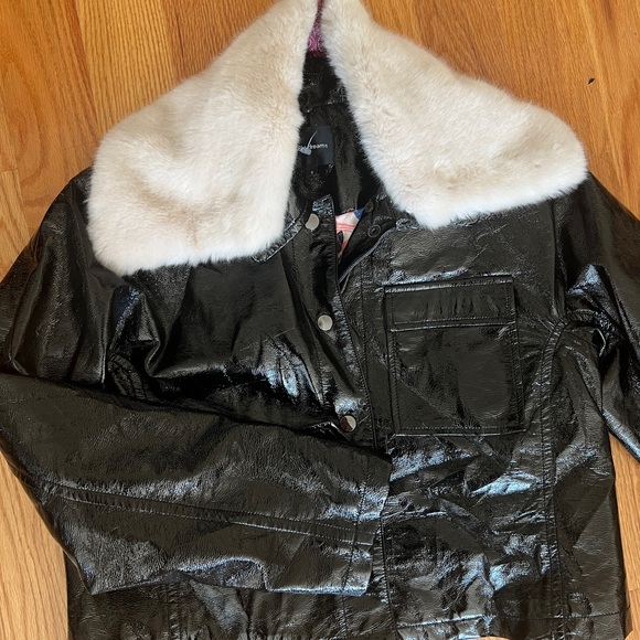 Ei8ht dreams patent leather jacket with fur - Picture 5 of 11